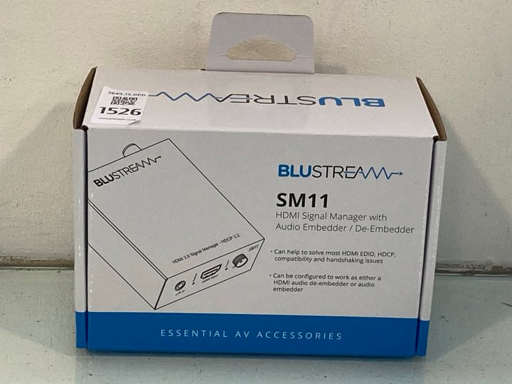 Lot 1526  
            Marchington SR13 - Parcel Delivery Only 

                
BLUESTREAM SM11 HDMI SIGNAL MANAGER WITH AUDIO EMBEDDER/DE-EMBEDDER-ORIGINAL RRP ...
