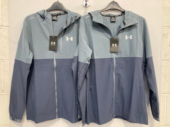 Lot 1530  
            Marchington SR13 - Parcel Delivery Only 

                
2 X UNDER ARMOUR MENS JD VANISH JACKETS IN GREY-UK SIZE L -ORIGINAL COMBINED RRP ...