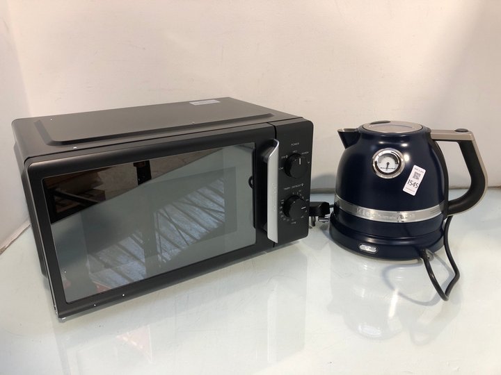 Lot 1545  
            Marchington SR13 - Parcel Delivery Only 

                
KITCHEN AID KETTLE IN NAVY TO INCLUDE COMFEE MP012ND(MB) 700W MICROWAVE OVEN: LOC...