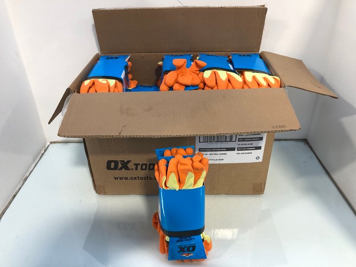Lot 1551  
            Marchington SR13 - Parcel Delivery Only 

                
QTY OF OX TOOLS LATEX GRIP GLOVES-SIZE XL: LOCATION - F7