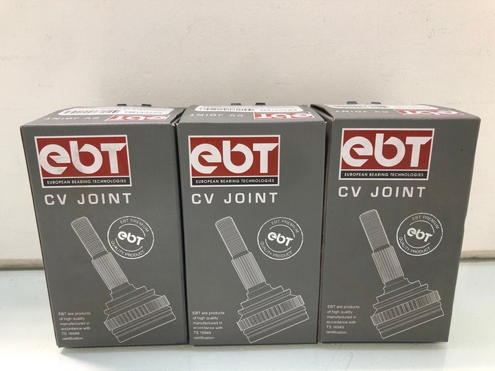 Lot 1553  
            Marchington SR13 - Parcel Delivery Only 

                
3 X EUROPEAN BEARING TECHNOLOGIES CV JOINTS -ORIGINAL COMBINED RRP £90.00: LOCATI...