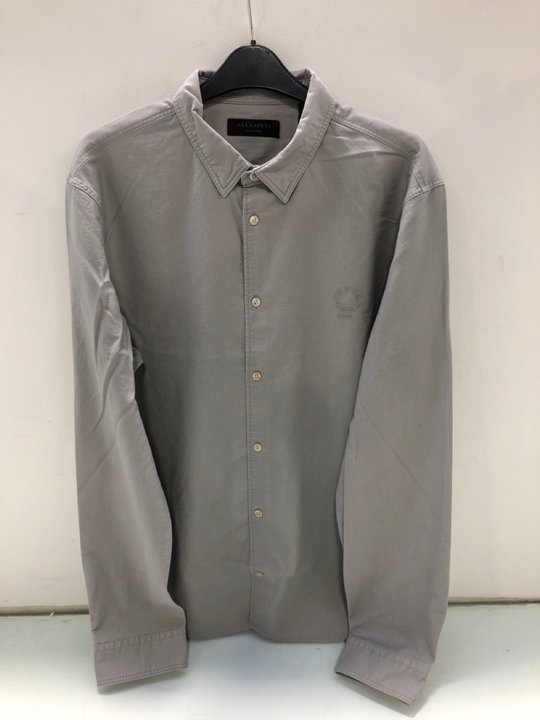 Lot 1579  
            Marchington SR13 - Parcel Delivery Only 

                
ALL SAINTS MENS HAVEN LONG SLEEVE SHIRT IN GREY-UK SIZE XXL-ORIGINAL RRP £99.00: ...
