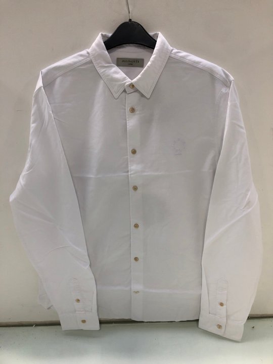 Lot 1588  
            Marchington SR13 - Parcel Delivery Only 

                
ALL SAINTS MENS HAVEN LONG SLEEVE SHIRT IN WHITE-UK SIZE L-ORIGINAL RRP £99.00: L...