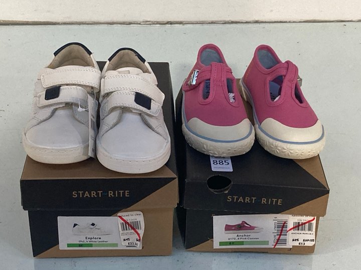 Lot 885  
            Marchington SR13 - Parcel Delivery Only 

                
START RITE CHILDRENS ANCHOR CANVAS SHOES IN PINK-UK SIZE 8F TO INCLUDE START RITE...