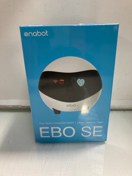 Lot 974  
            Marchington SR13 - Parcel Delivery Only 

                
ENABOT EBO MOVEABLE PET COMPANION ROBOT WITH CAMERA & TWO WAY AUDIO (SEALED) - OR...