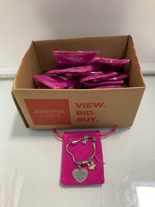 Lot 975  
            Marchington SR13 - Parcel Delivery Only 

                
QTY OF GRANDDAUGHTER CHARM BRACELETS IN SILVER: LOCATION - H2