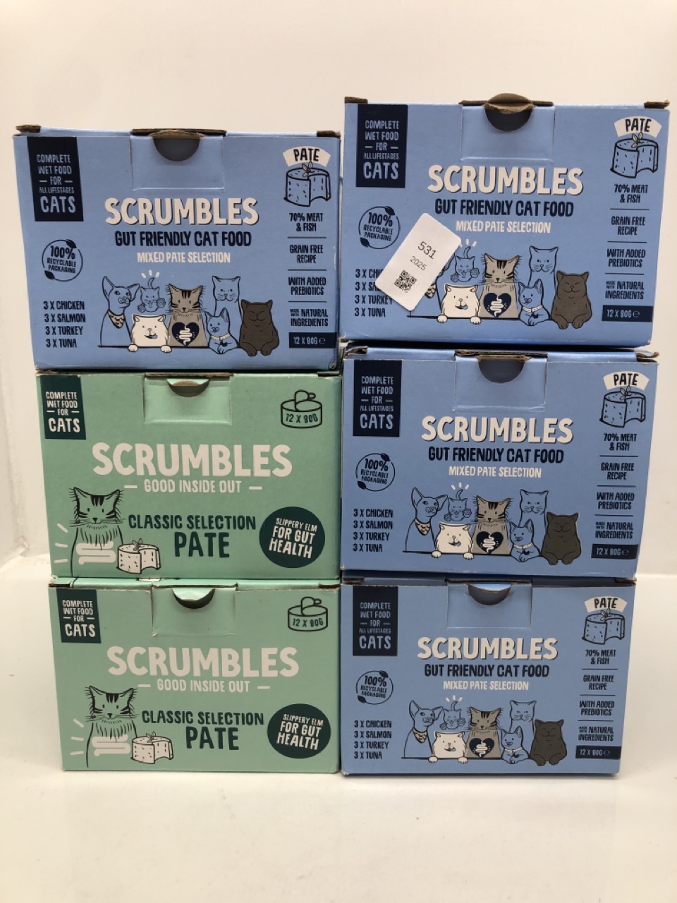 Lot 531  
            Edinburgh SR24 - Delivery Only 

                
QUANTITY OF PET PRODUCTS ITEMS TO INCLUDE SCRUMBLES NATURAL WET CAT FOOD, PATE SE...