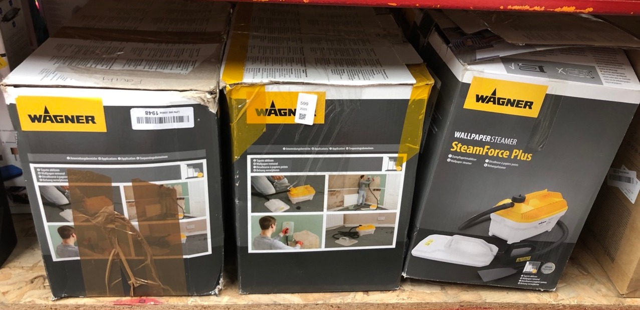 Lot 599  
            Edinburgh SR24 - Delivery Only 

                
3X WAGNER WALLPAPER STEAMER STEAMFORCE PLUS: LOCATION - F RACK