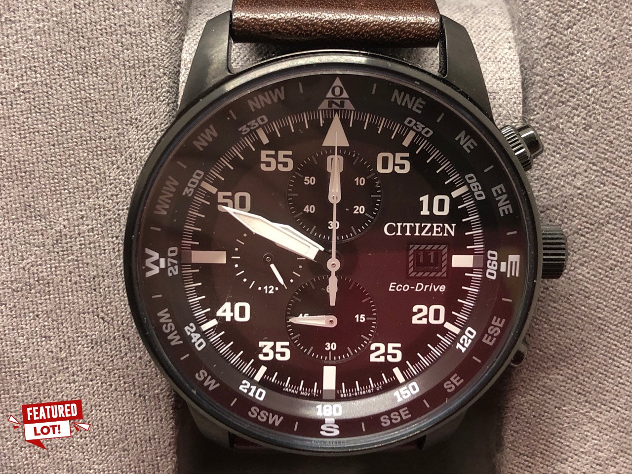 Lot 616  
            Edinburgh SR24 - Delivery Only 

                
CITIZEN ECO-DRIVE MENS AVIATOR CHRONOGRAPH WATCH ORIGINAL RRP £170: LOCATION - F ...
