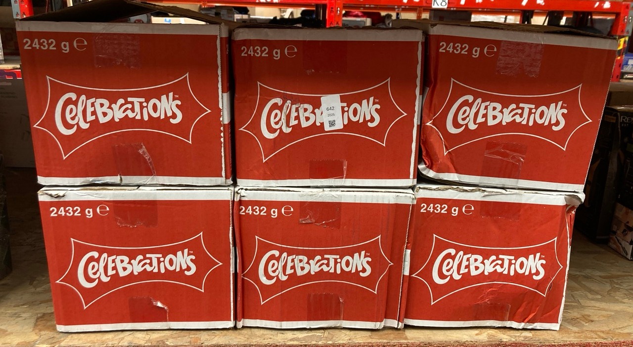 Lot 642  
            Edinburgh SR24 - Delivery Only 

                
6X CELEBRATIONS BOX 2432G 28/06/26: LOCATION - F RACK