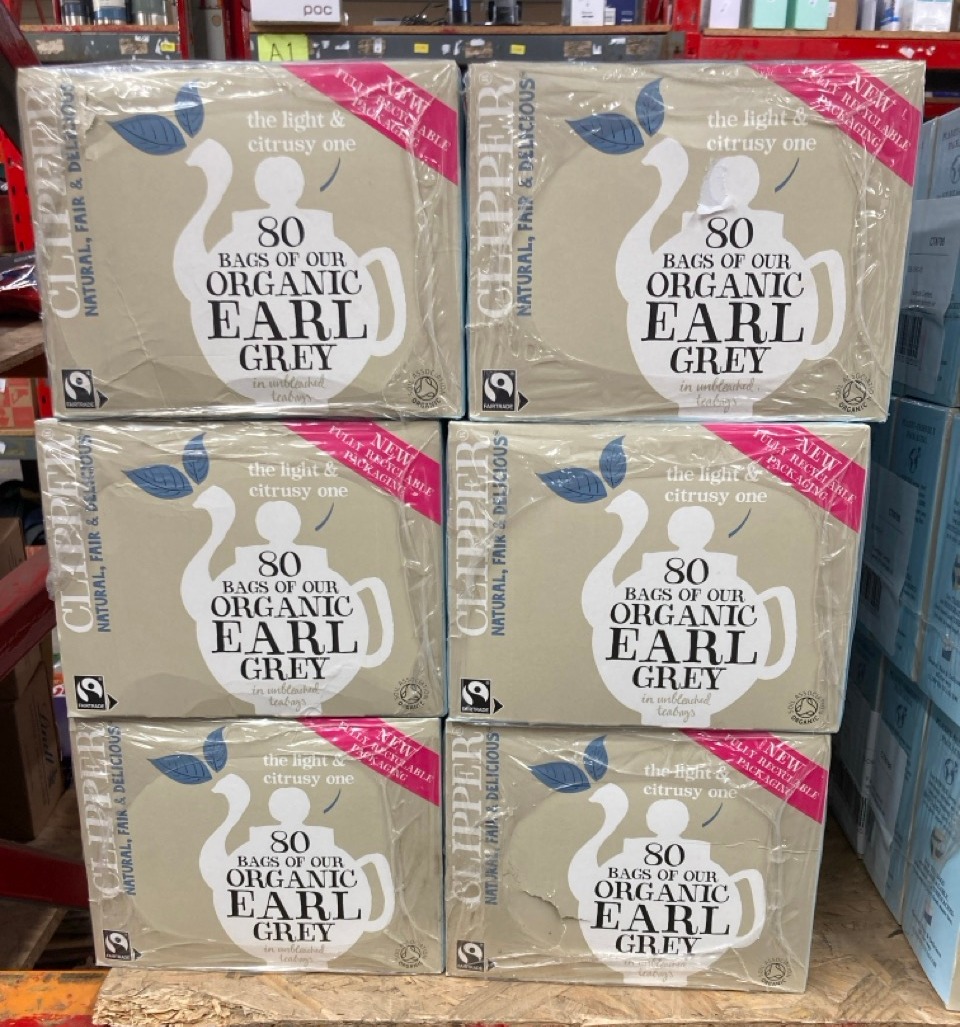 Lot 651  
            Edinburgh SR24 - Delivery Only 

                
6 X CLIPPER FT ORG EARL GREY 80 BAG X 6 (PACK OF 6)  ITEMS MAY BE BEST BEFORE: LO...
