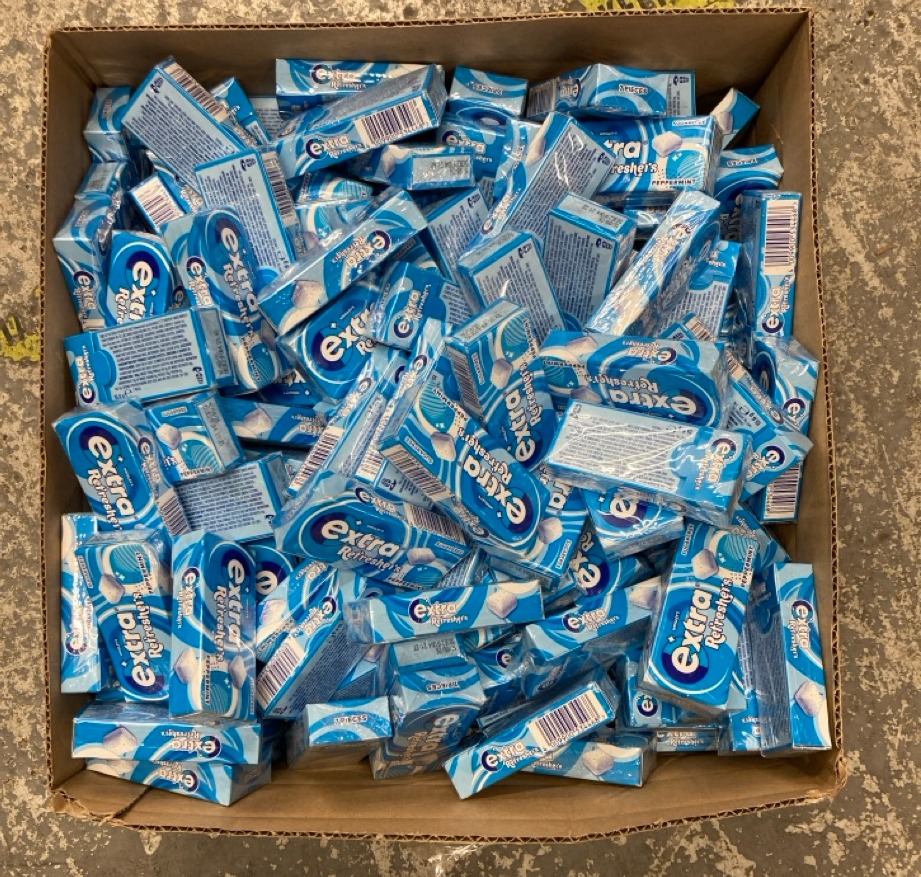 Lot 665  
            Edinburgh SR24 - Delivery Only 

                
QUANTITY OF  EXTRA REFRESHER PEPPERMINT GUM BBE 18/06/26: LOCATION - F RACK