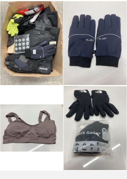 Lot 681  
            Edinburgh SR24 - Delivery Only 

                
QUANTITY OF CLOTHING & APPAREL ITEMS TO INCLUDE AQF POWER WEIGHT LIFTING WRIST WR...