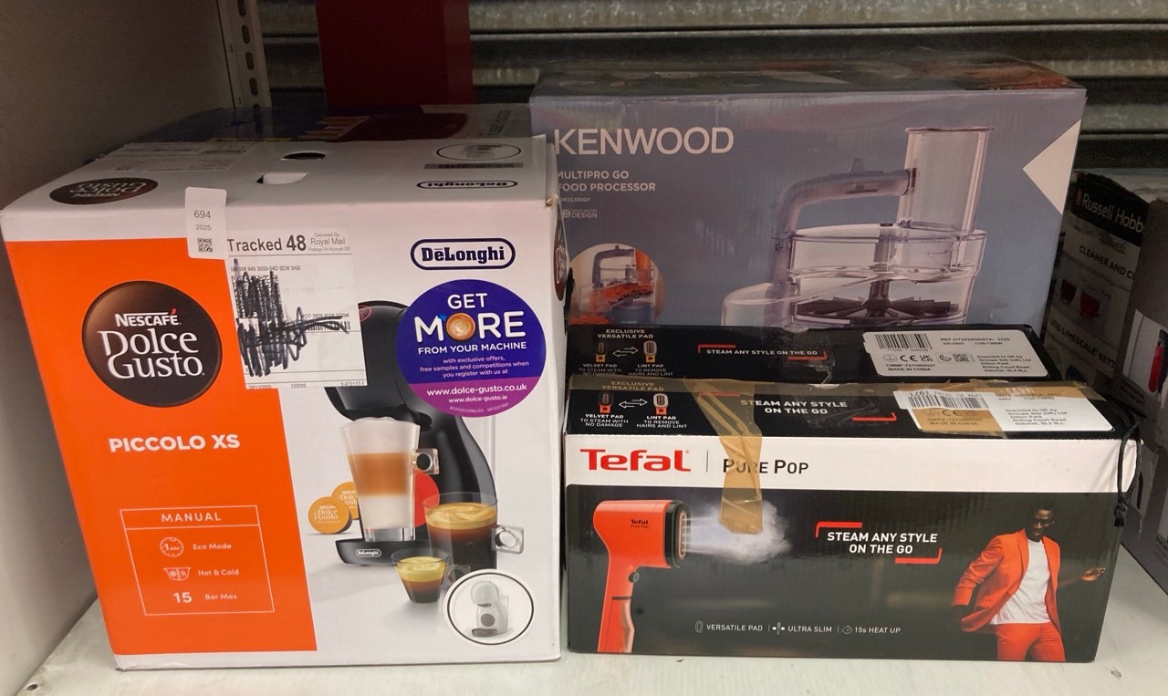 Lot 694  
            Edinburgh SR24 - Delivery Only 

                
QUANTITY OF KITCHEN & APPLIANCES ITEMS TO INCLUDE TEFAL PURE POP SLIM HANDHELD CL...