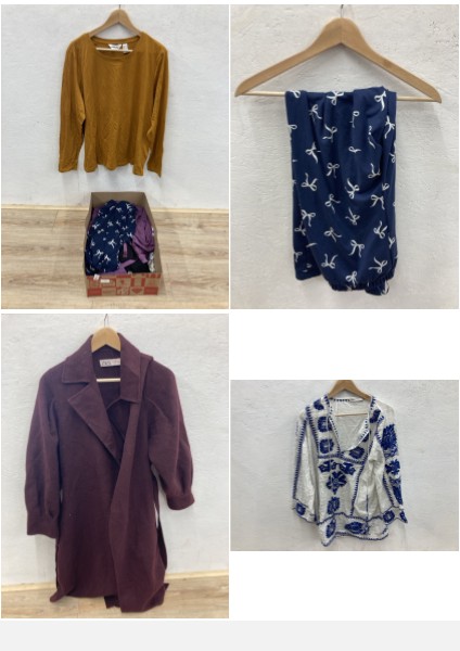 Lot 724  
            Edinburgh SR24 - Delivery Only 

                
1 X BOX OF LADIES CLOTHING TO INCLUDE SLENDERELLA  PURPLE HOUSECOAT: LOCATION - G...