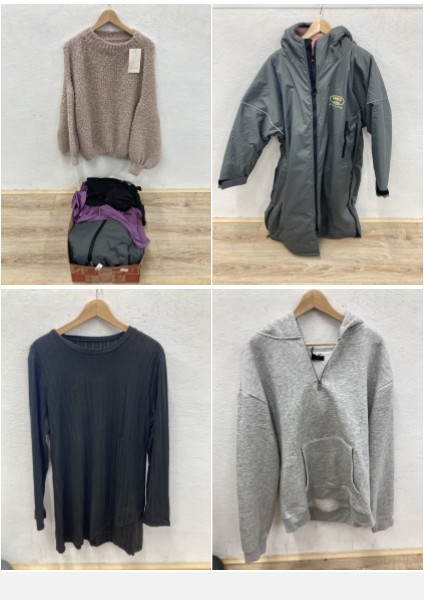 Lot 725  
            Edinburgh SR24 - Delivery Only 

                
1 X BOX OF CLOTHING TO INCLUDE BLACK DRESS UK SIZE XL: LOCATION - G RACK