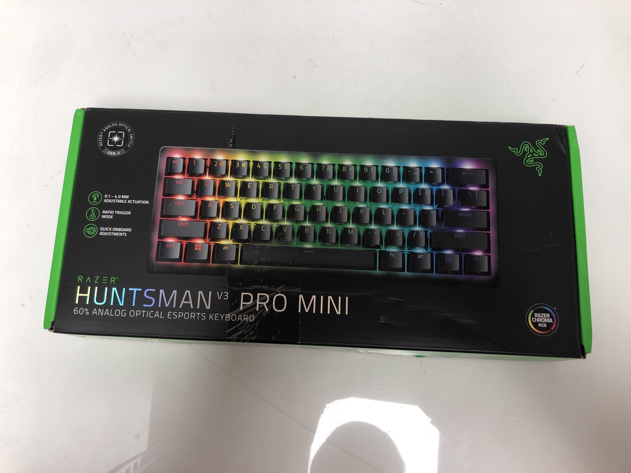 Lot 19  
            Edinburgh SR34 - Delivery Only 

                
RAZER HUNTSMAN V3 PRO MINI - 60% ANALOG OPTICAL ESPORTS GAMING-KEYBOARD (ANALOG O...