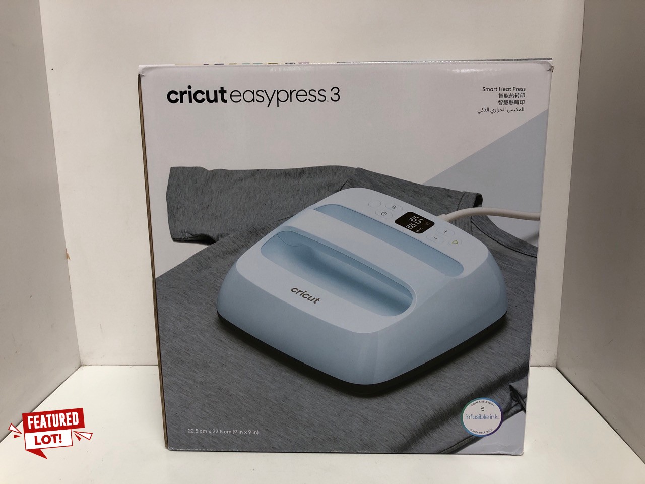 Lot 1  
            Edinburgh SR34 - Delivery Only 

                
CRICUT EASYPRESS 3| 22.5 CMX22.5 CM(9" X 9")HEAT PLATE|HEAT PRESS FOR T-SHIRTS, C...