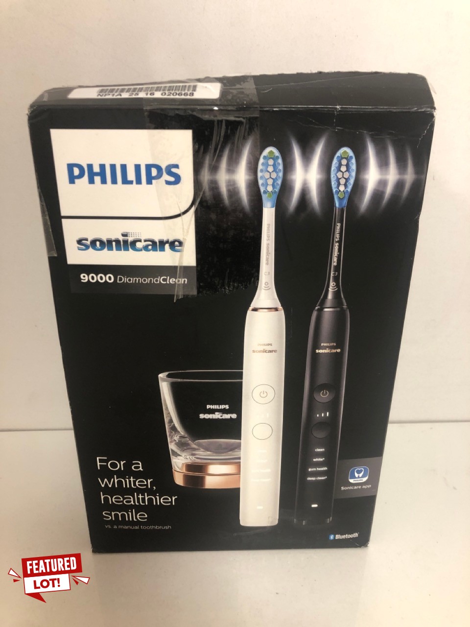 Lot 224  
            Edinburgh SR34 - Delivery Only 

                
PHILIPS SONICARE 9000 DIAMONDCLEAN ELECTRIC TOOTHBRUSH ORIGINAL RRP £369: LOCATIO...