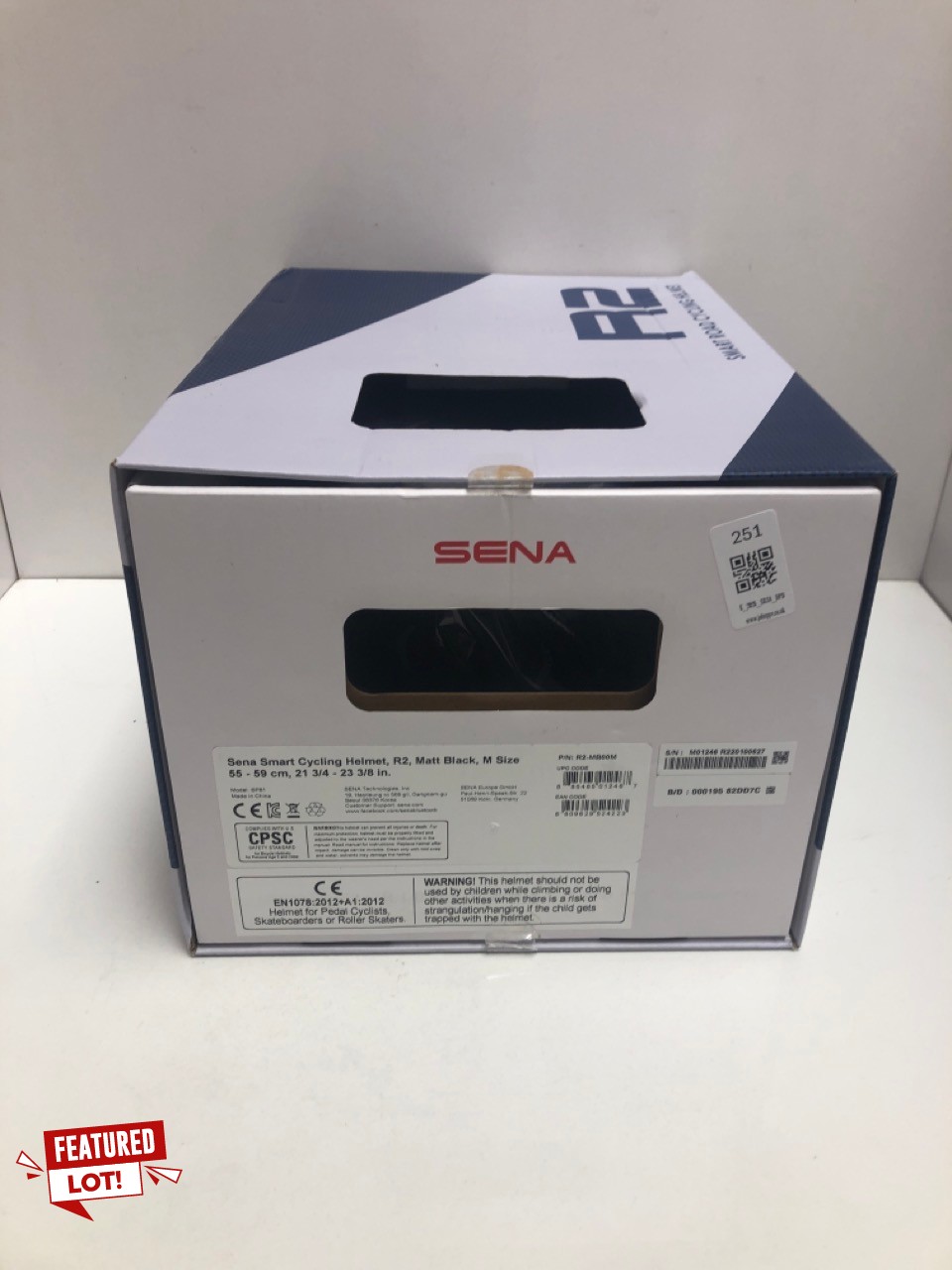 Lot 251  
            Edinburgh SR34 - Delivery Only 

                
SENA R2 ROAD CYCLING HELMET (MATTE BLACK, SIZE M). ORIGINAL RRP £180: LOCATION - B