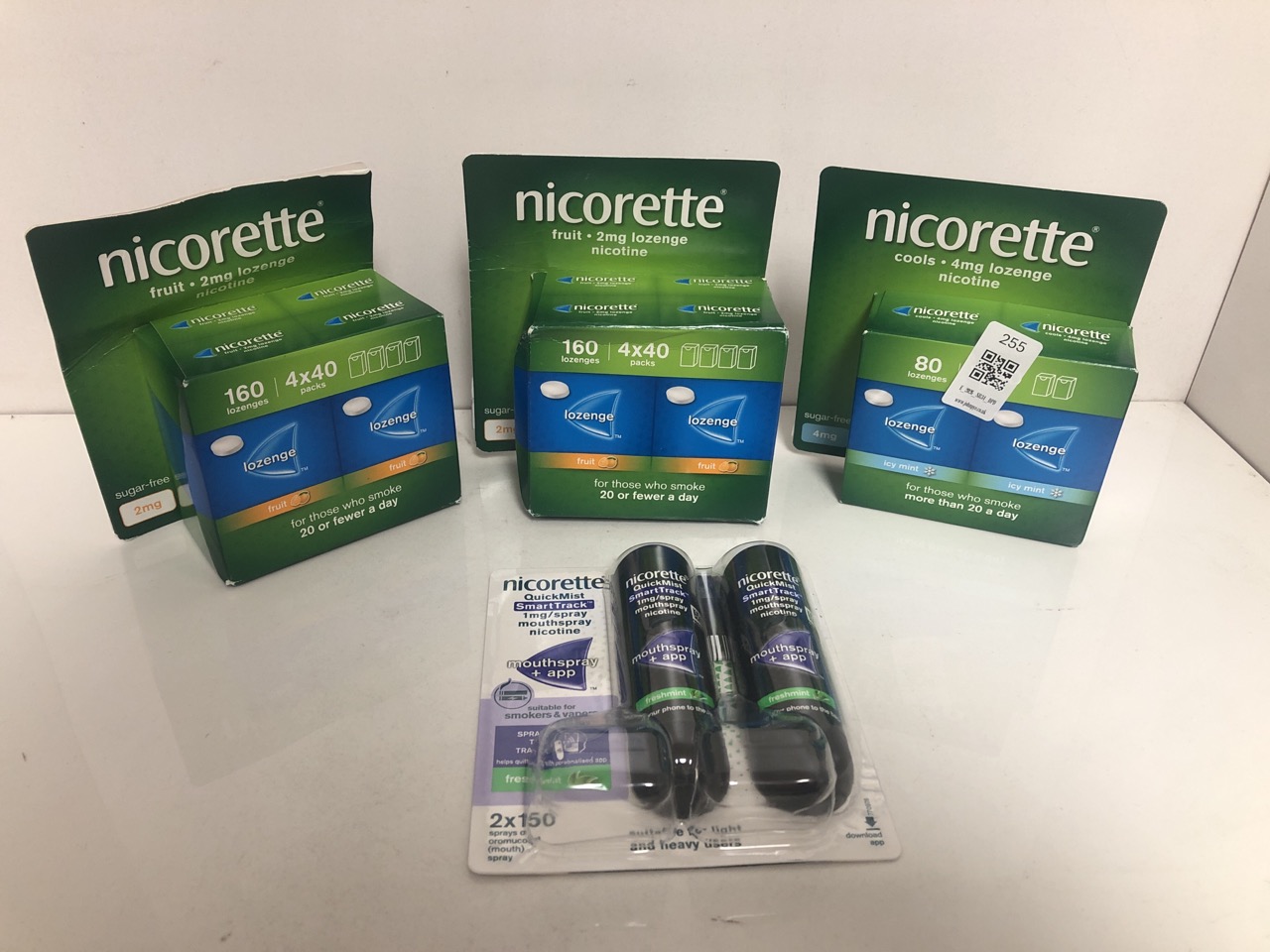 Lot 255  
            Edinburgh SR34 - Delivery Only 

                
QUANTITY OF ITEMS TO INCLUDE NICORETTE QUICKMIST SMARTTRACK MOUTH SPRAY (2 X 150 ...
