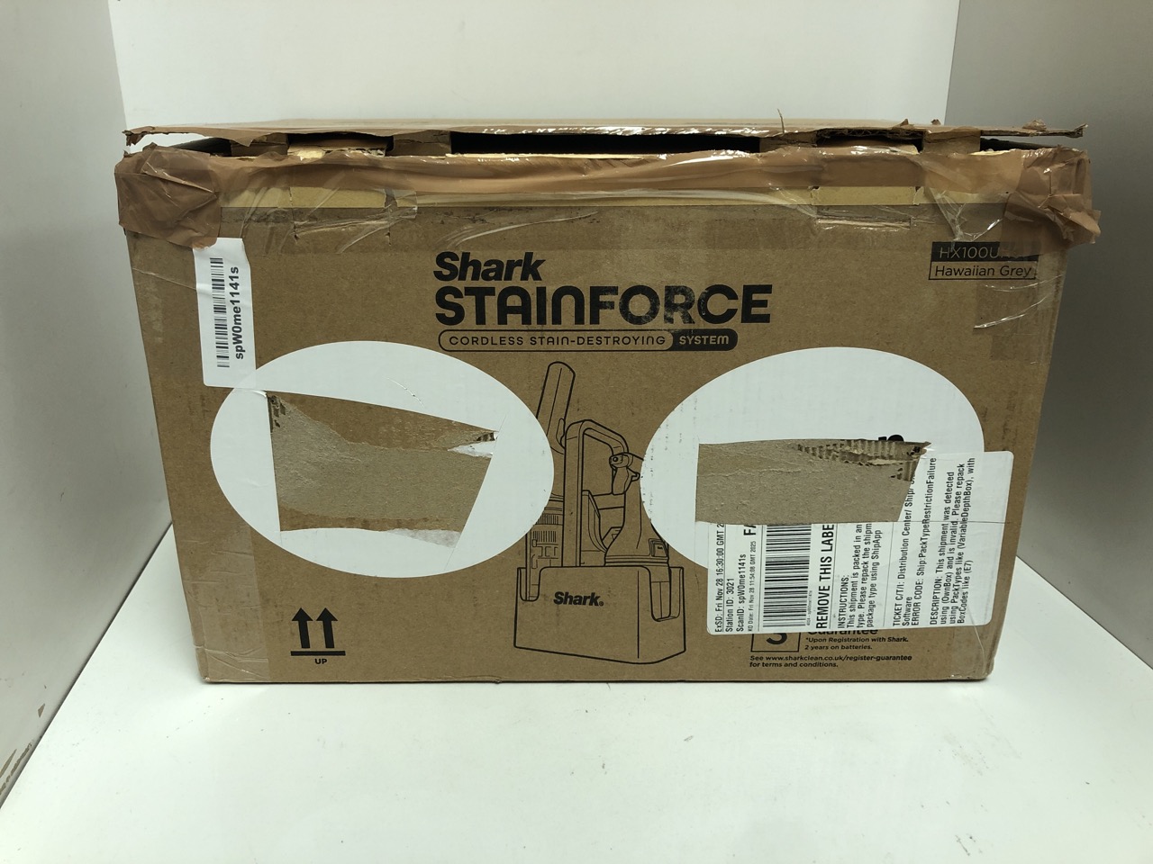 Lot 27  
            Edinburgh SR34 - Delivery Only 

                
SHARK STAINFORCE CORDLESS SPOT CLEANER LIGHTWEIGHT & PORTABLE SPOT, STAIN, & ODOU...