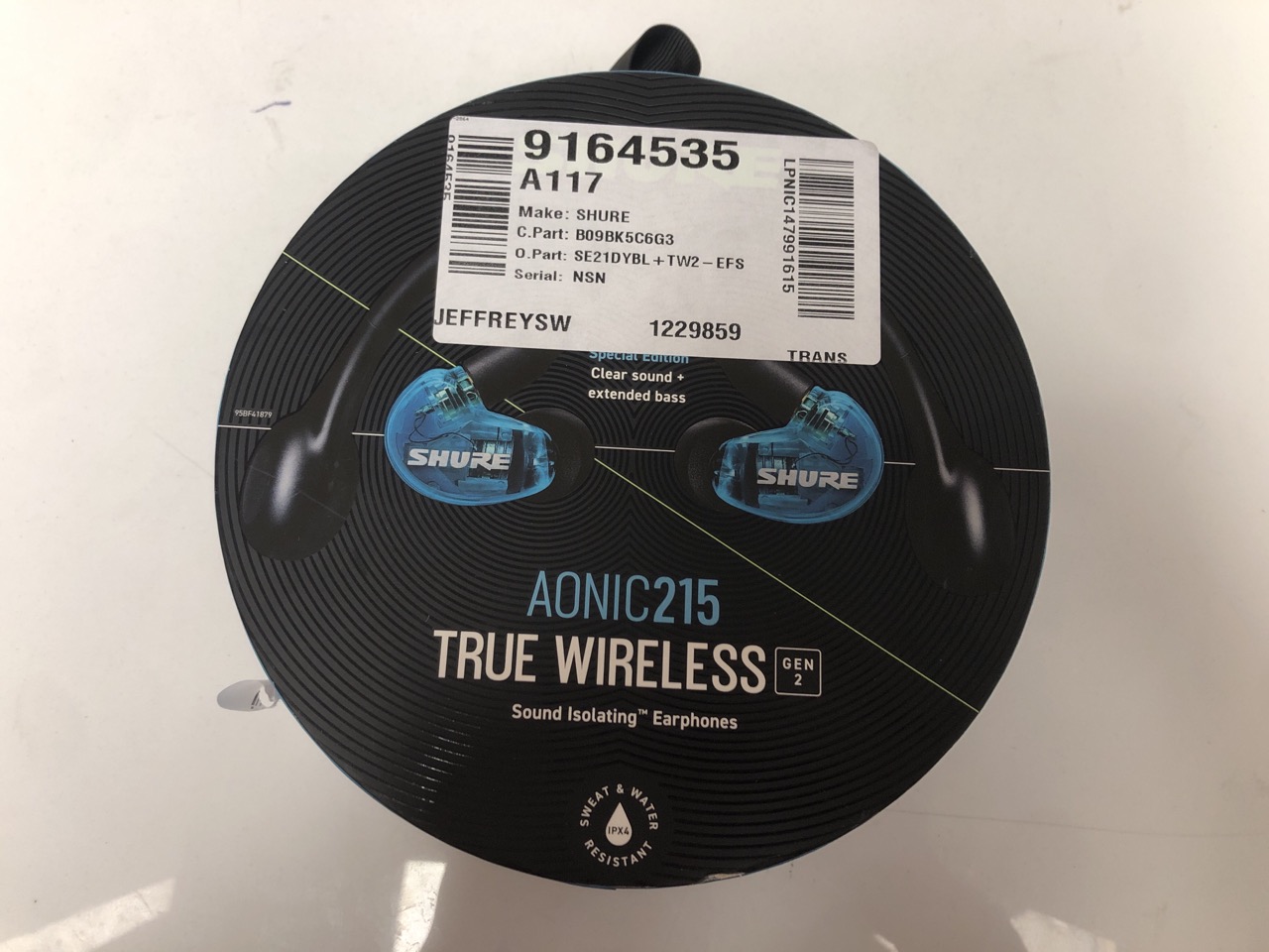 Lot 309  
            Edinburgh SR34 - Delivery Only 

                
SHURE SONIC 215 TW2 TRUE WIRELESS SOUND ISOLATING EARBUDS WITH BLUETOOTH 5 TECHNO...