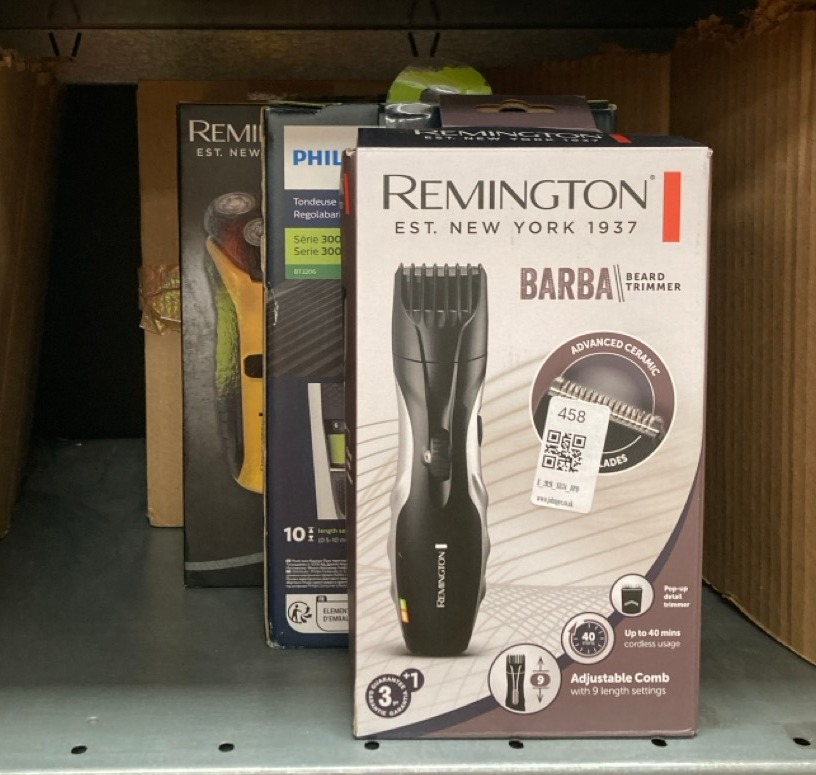 Lot 458  
            Edinburgh SR34 - Delivery Only 

                
QUANTITY OF HEALTH & BEAUTY ITEMS TO INCLUDE REMINGTON BARBA BEARD TRIMMER: LOCAT...