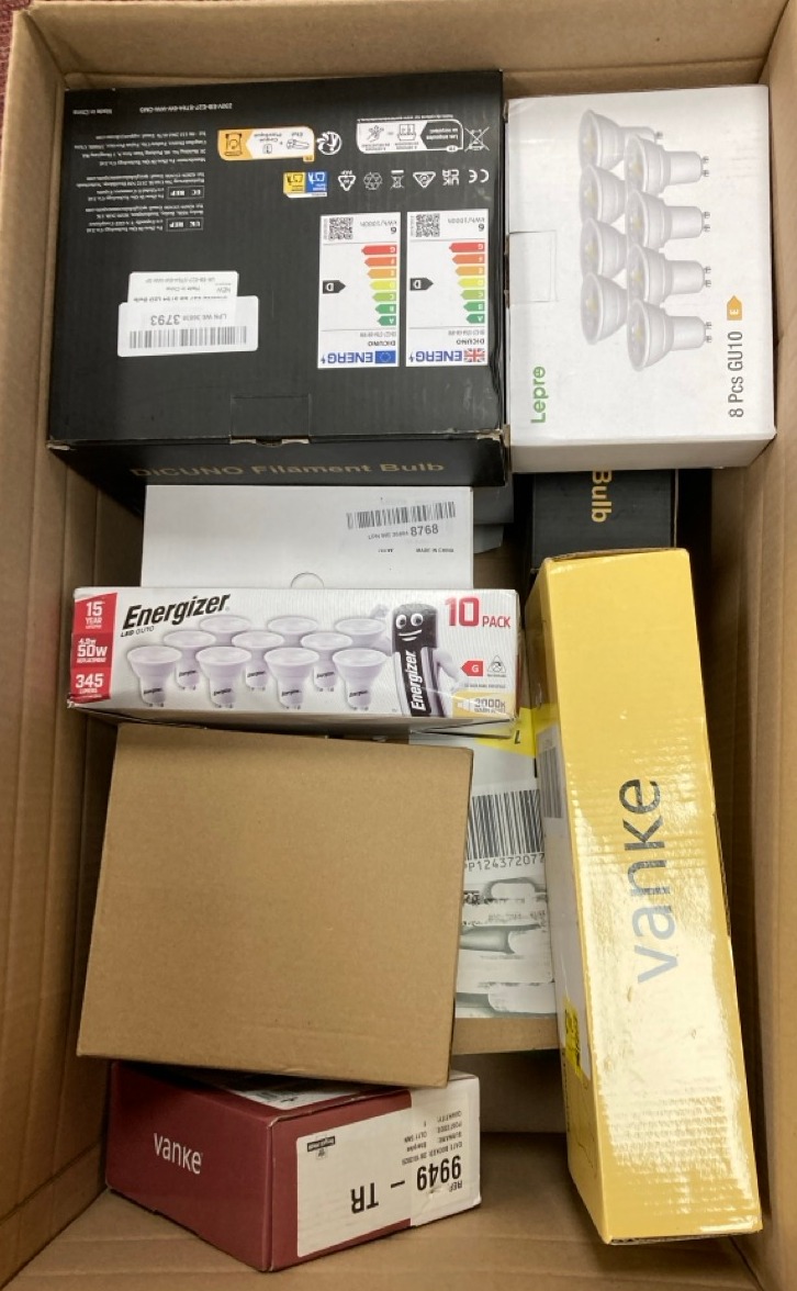 Lot 464  
            Edinburgh SR34 - Delivery Only 

                
QUANTITY OF GENERAL GOODS TO INCLUDE ENERGIZER LED GU10 LIGHTS: LOCATION - F