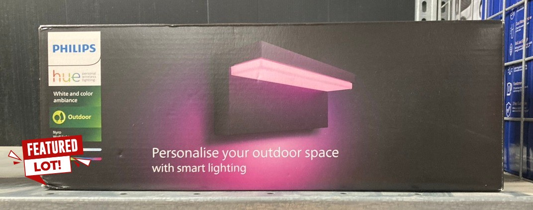 Lot 470  
            Edinburgh SR34 - Delivery Only 

                
PHILIPS HUE NYRO WHITE AND COLOUR AMBIANCE LED SMART OUTDOOR WALL LIGHT FOR GARDE...