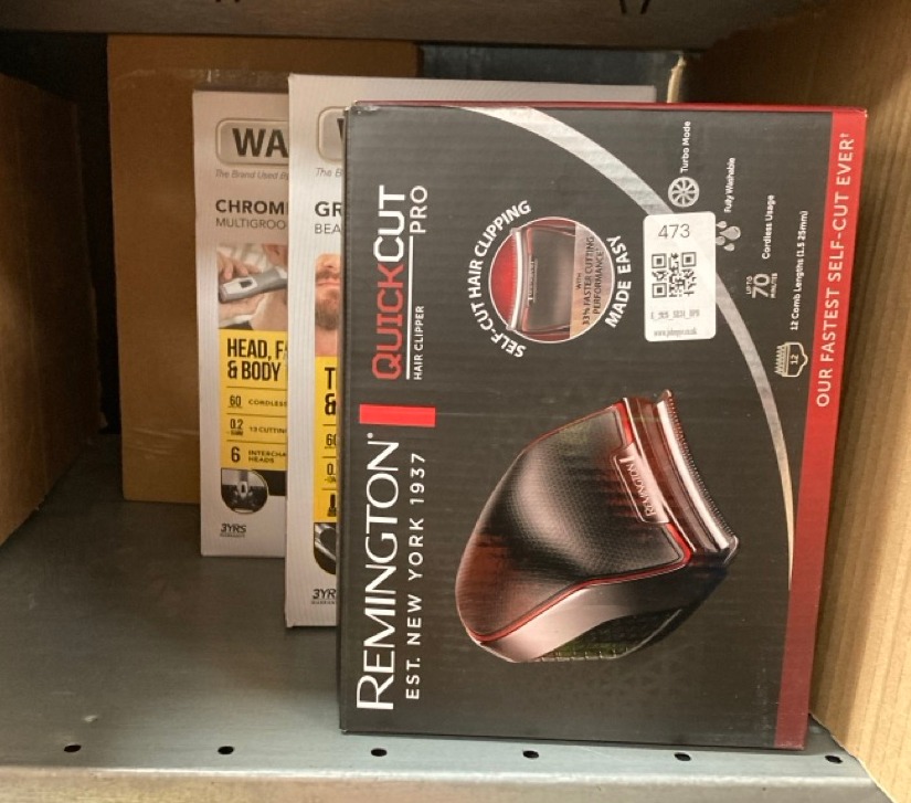 Lot 473  
            Edinburgh SR34 - Delivery Only 

                
QUANTITY OF HEALTH & BEAUTY ITEMS TO INCLUDE REMINGTON QUICK CUT PRO HAIR CLIPPER...