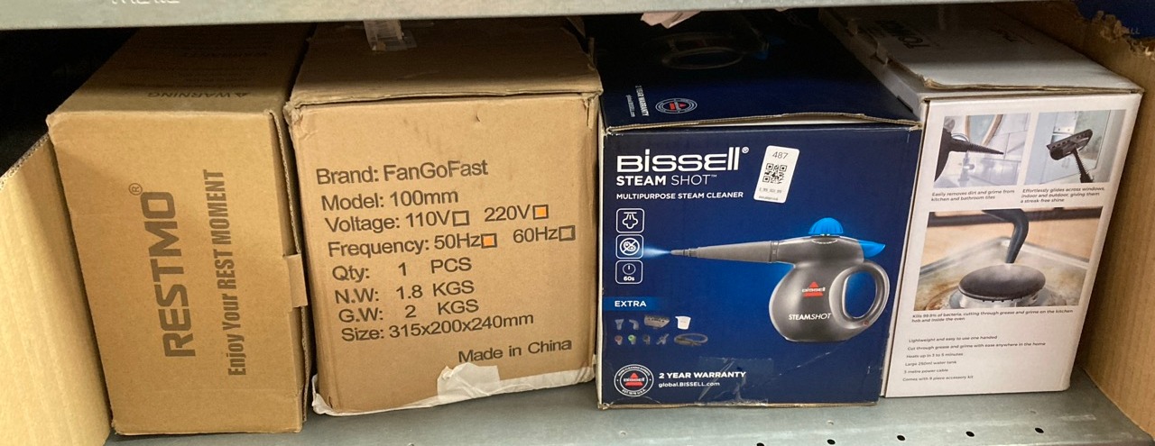 Lot 487  
            Edinburgh SR34 - Delivery Only 

                
QUANTITY OF TOOLS & HOME IMPROVEMENT ITEMS TO INCLUDE BISSELL STEAM SHOT HANDHELD...