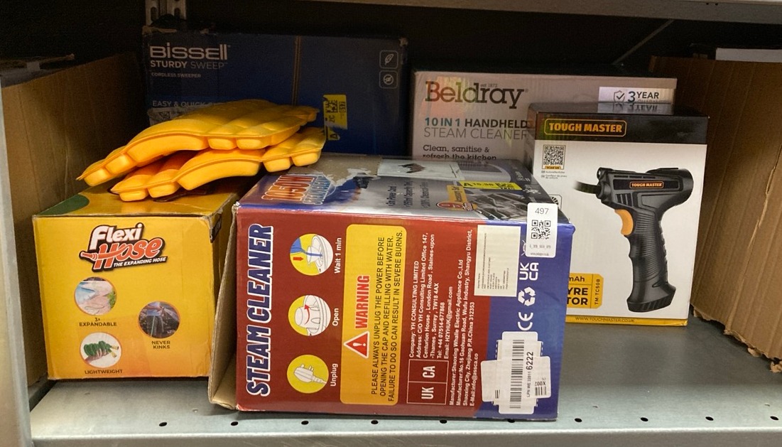 Lot 497  
            Edinburgh SR34 - Delivery Only 

                
QUANTITY OF TOOLS & HOME IMPROVEMENT ITEMS TO INCLUDE CORDLESS CAR TYRE INFLATOR,...