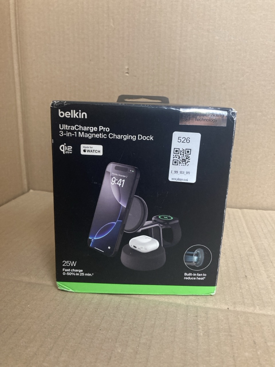 Lot 526  
            Edinburgh SR34 - Delivery Only 

                
BELKIN ULTRACHARGE PRO WIRELESS CHARGING STATION 25W, 3-IN-1 QI2.2 CERTIFIED MAGS...