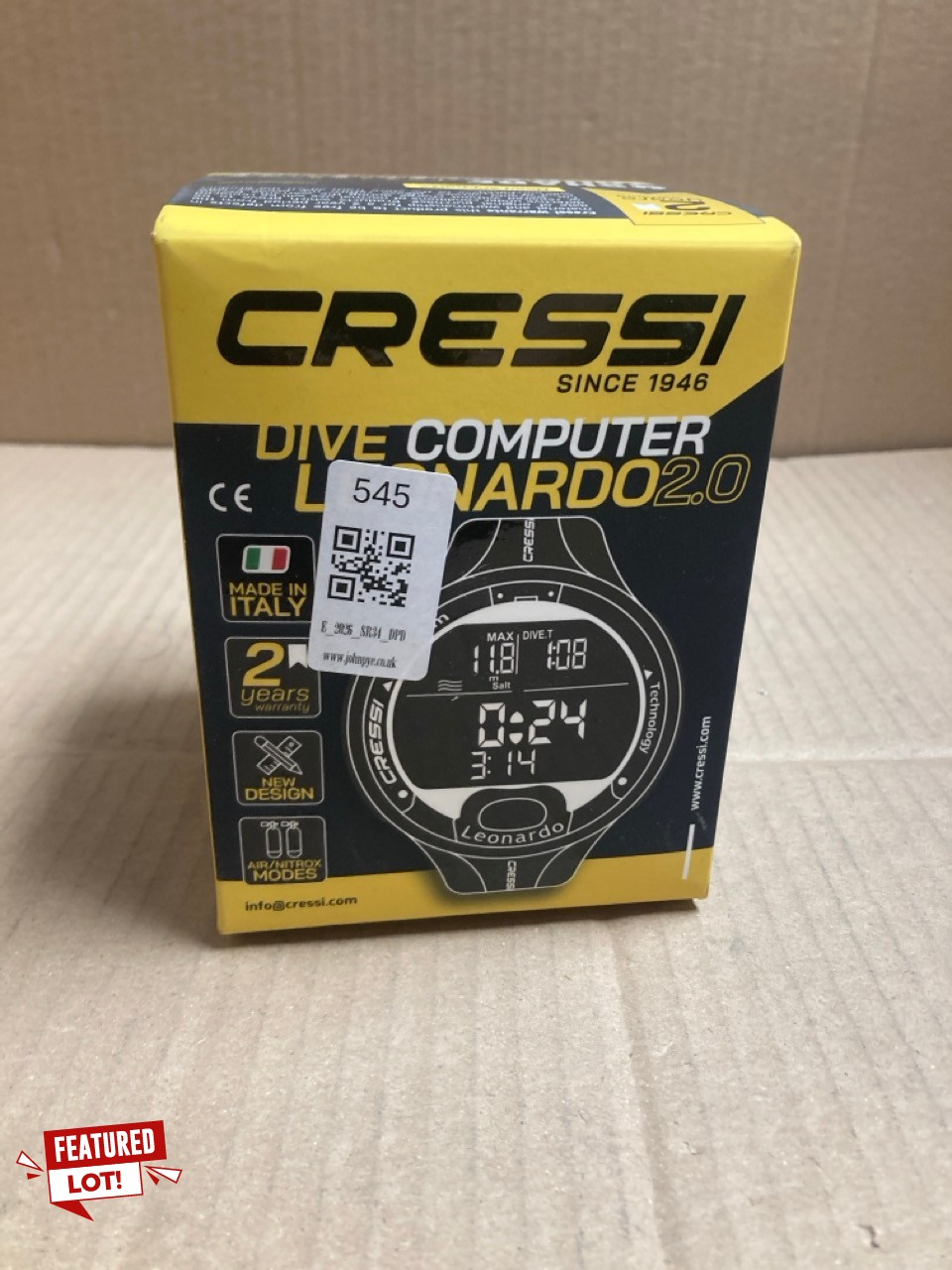 Lot 545  
            Edinburgh SR34 - Delivery Only 

                
CRESSI SINCE 1946 LEONARDO 2.0 DIVE COMPUTER ORIGINAL RRP £175: LOCATION - G