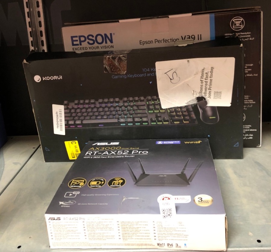 Lot 696  
            Edinburgh SR34 - Delivery Only 

                
QUANTITY OF TECH & GAMING ITEMS TO INCLUDE ASUS RT-AX52 PRO AX3000 DUAL BAND WIFI...