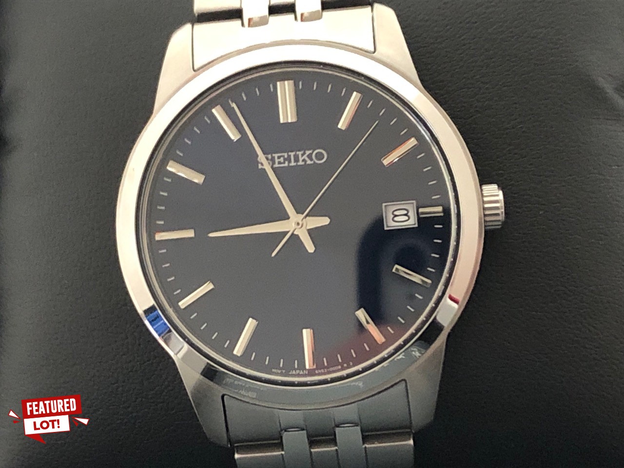 Lot 6  
            Edinburgh SR34 - Delivery Only 

                
SEIKO MEN ANALOG QUARTZ WATCH WITH STAINLESS STEEL STRAP SUR399P1. ORIGINAL RRP !...