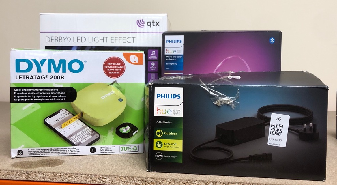 Lot 76  
            Edinburgh SR34 - Delivery Only 

                
QUANTITY OF TECH & GAMING ITEMS TO INCLUDE DYMO LETRATAG 200B BLUETOOTH LABEL MAK...