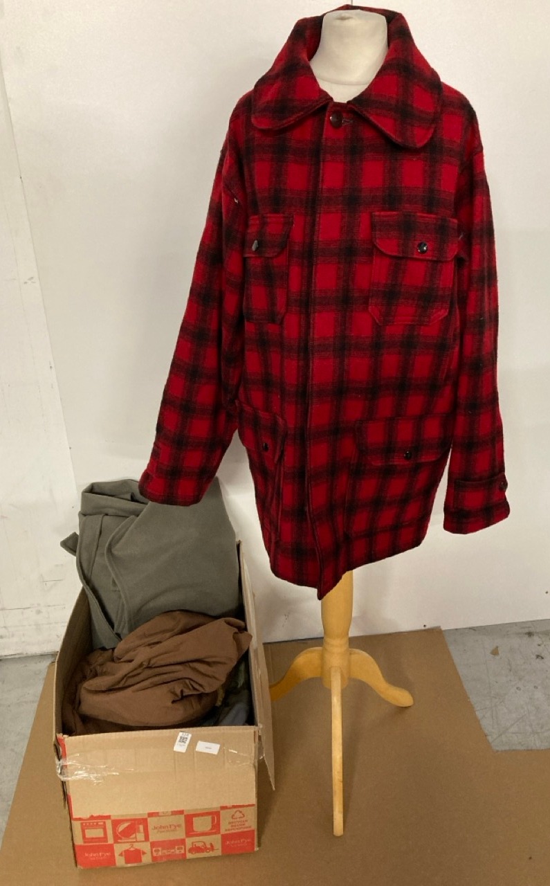 Lot 124  
            Edinburgh SR33 - Delivery Only 

                
QUANTITY OF CLOTHING & APPAREL ITEMS TO INCLUDE RED TARTAN JACKET SIZE L: LOCATIO...