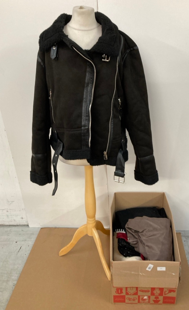 Lot 141  
            Edinburgh SR33 - Delivery Only 

                
QUANTITY OF CLOTHING & APPAREL ITEMS TO INCLUDE WOMENS BLACK JACKET SIZE XL: LOCA...