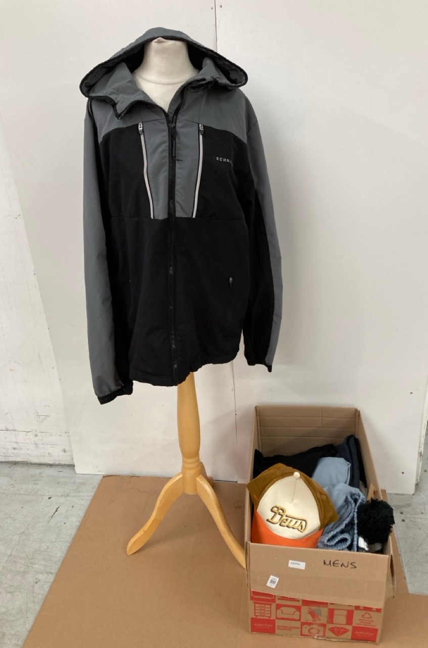 Lot 165  
            Edinburgh SR33 - Delivery Only 

                
QUANTITY OF CLOTHING & APPAREL ITEMS TO INCLUDE MENS GREY NORTH FACE T-SHIRT SIZE...