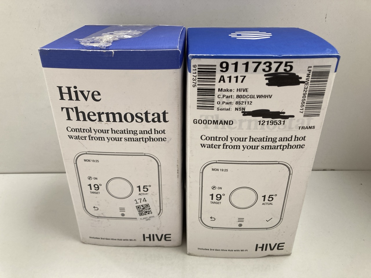 Lot 174  
            Edinburgh SR33 - Delivery Only 

                
2 X HIVE THERMOSTAT FOR HEATING & HOT WATER CONTROL (CONVENTIONAL BOILERS), WITH ...