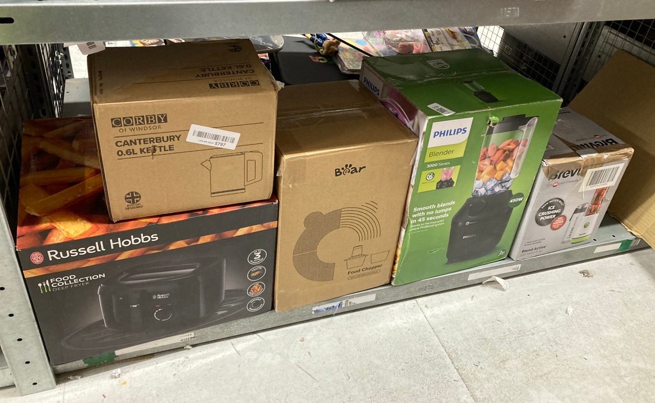 Lot 209  
            Edinburgh SR33 - Delivery Only 

                
QUANTITY OF KITCHEN & APPLIANCES ITEMS TO INCLUDE RUSSELL HOBBS ELECTRIC DEEP FAT...