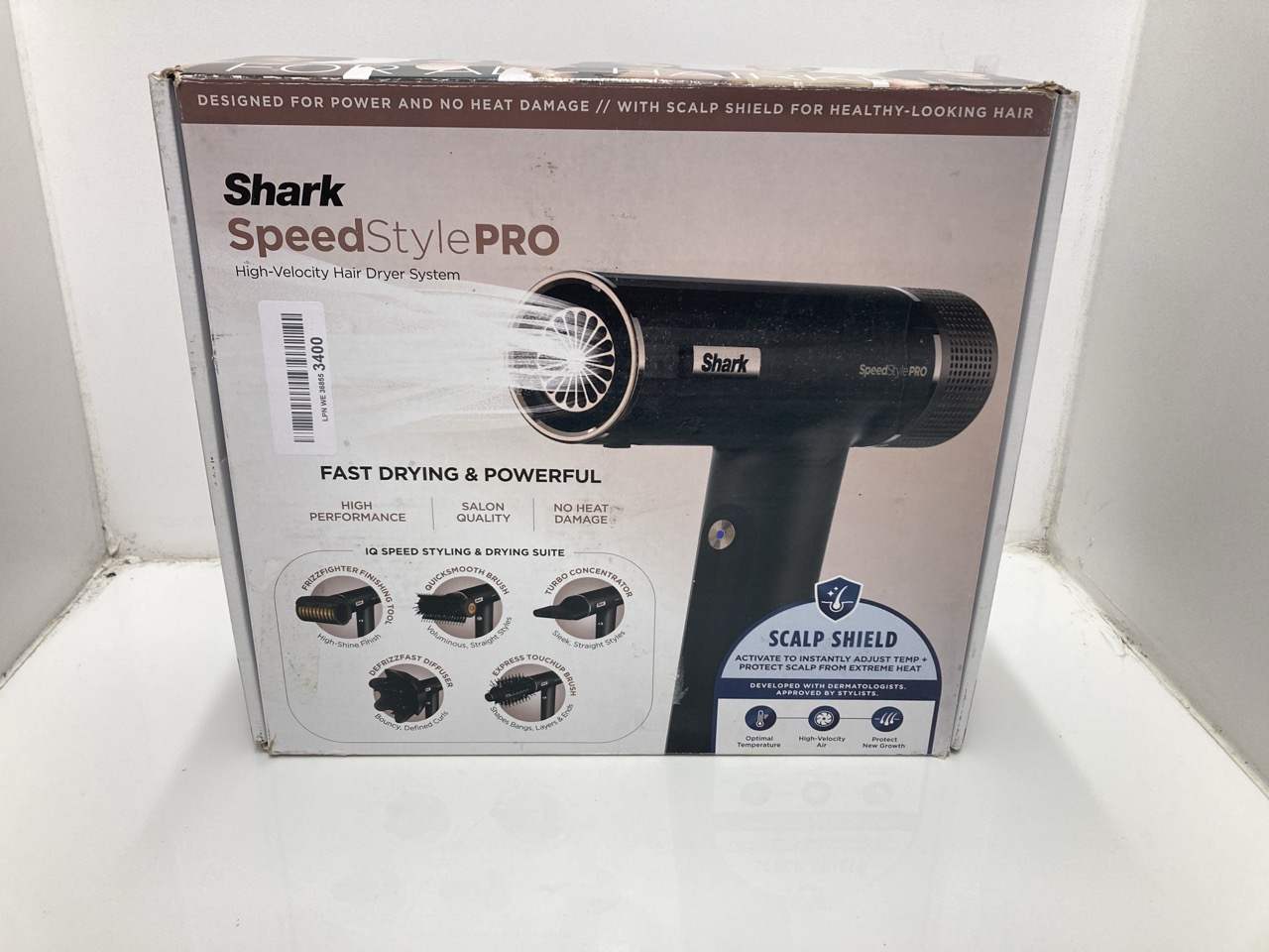 Lot 37  
            Edinburgh SR33 - Delivery Only 

                
SHARK SPEEDSTYLE PRO HAIR DRYER, HIGH PERFORMANCE HIGH-VELOCITY HAIR DRYER FOR AL...