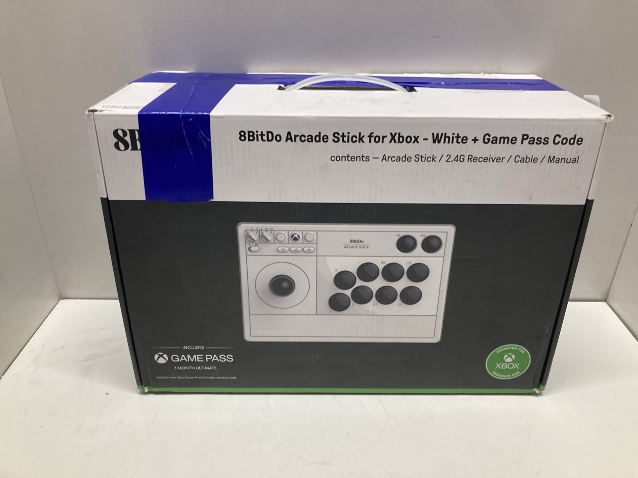 Lot 404  
            Edinburgh SR33 - Delivery Only 

                
8BITDO ARCADE STICK FOR XBOX & PC (WINDOWS 10) - WHITE.: LOCATION - F