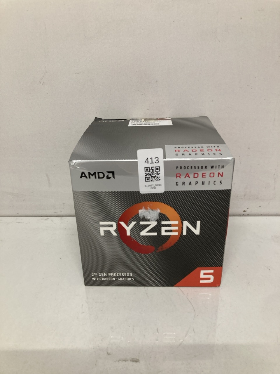 Lot 413  
            Edinburgh SR33 - Delivery Only 

                
AMD RYZEN 2ND GEN PROCESSOR 5 3400G: LOCATION - F