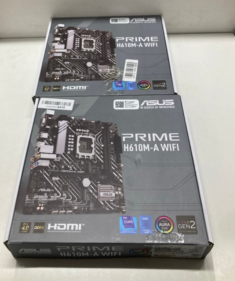 Lot 423  
            Edinburgh SR33 - Delivery Only 

                
2X ASUS PRIME H610M-A WIFI INTEL H610 (LGA 1700) MATX MOTHERBOARD WITH PCIE 4.0, ...