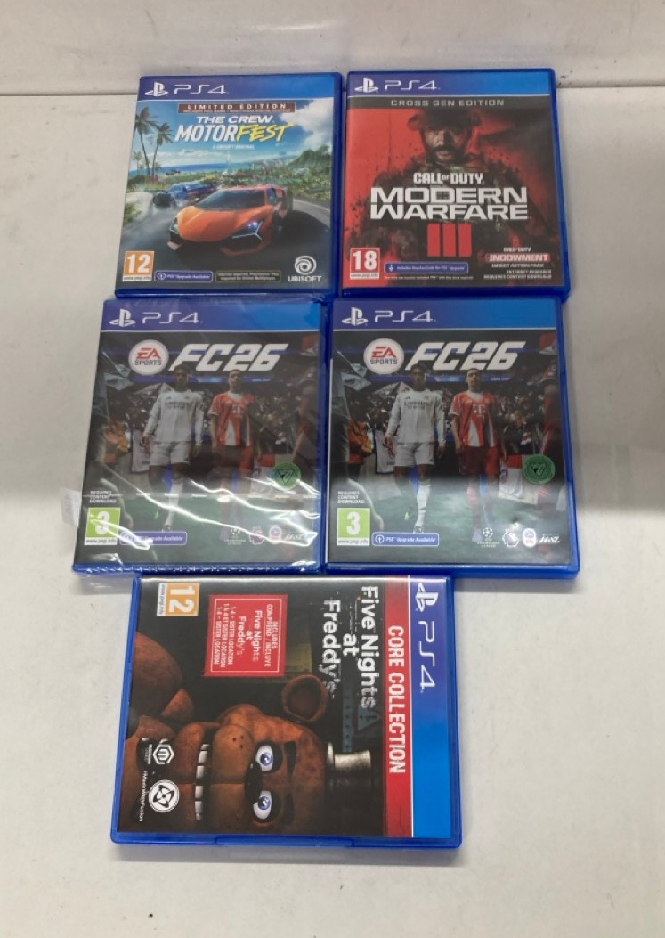 Lot 496  
            Edinburgh SR33 - Delivery Only 

                
QUANTITY OF TECH & GAMING TO INCLUDE THE CREW MOTORFEST LIMITED EDITION  (PS4) - ...