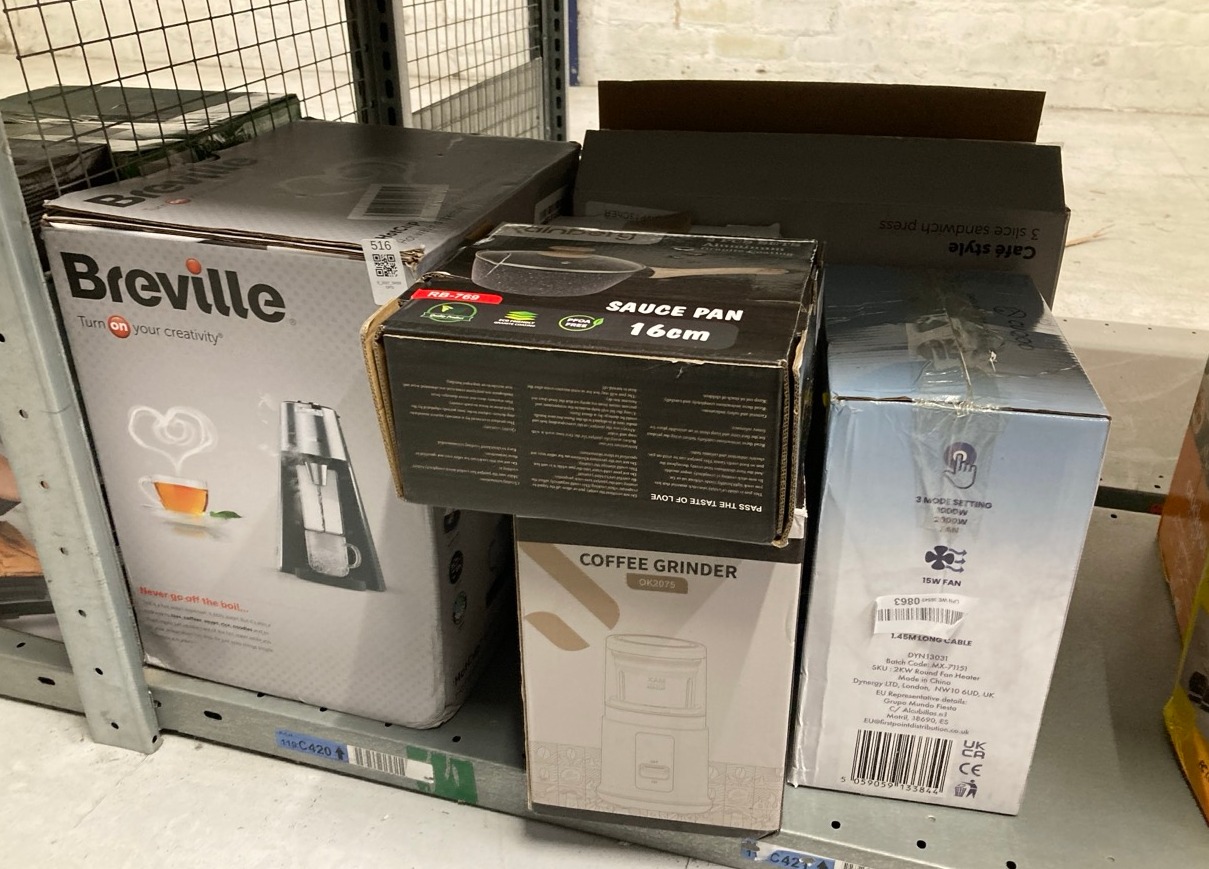 Lot 516  
            Edinburgh SR33 - Delivery Only 

                
QUANTITY OF KITCHEN & APPLIANCES ITEMS TO INCLUDE CUCKOO 2KW FAN COOLER AND HEATE...