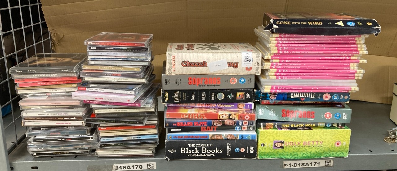 Lot 91  
            Edinburgh SR33 - Delivery Only 

                
QUANTITY OF TV & AUDIO ITEMS TO INCLUDE THE SOPRANOS: SEASON 6 PART 2 [DVD] [2006...